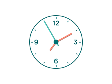 A graphic of a clock